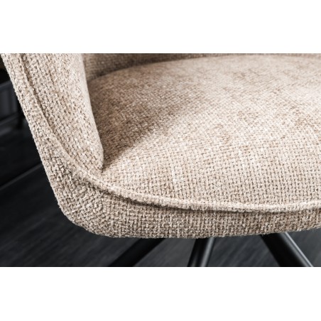 Fauteuil pivotant VERONA tissu texturé beige champagne