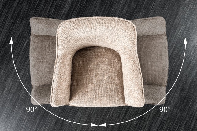 Fauteuil pivotant VERONA tissu texturé beige champagne