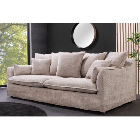 Canapé HEAVEN 3 places bouclé champagne beige 200cm
