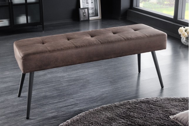Banc BOUTIQUE 100cm microfibre marron - Design & confort