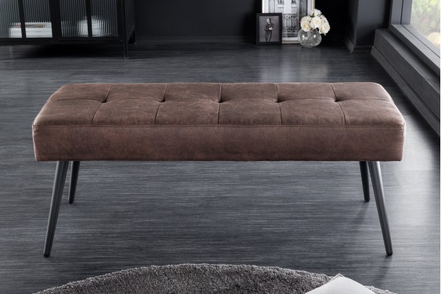 Banc BOUTIQUE 100cm microfibre marron - Design & confort