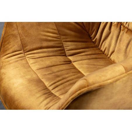 Chaise Dutch Comfort accoudoirs velours moutarde
