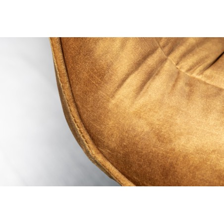 Chaise Dutch Comfort accoudoirs velours moutarde