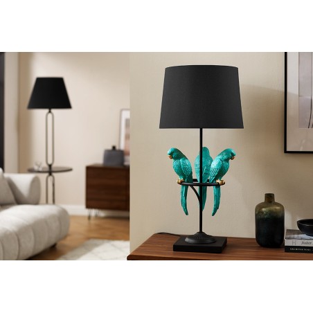 Lampe de table WILDLIFE 75cm perroquets - Polyrésine & marbre