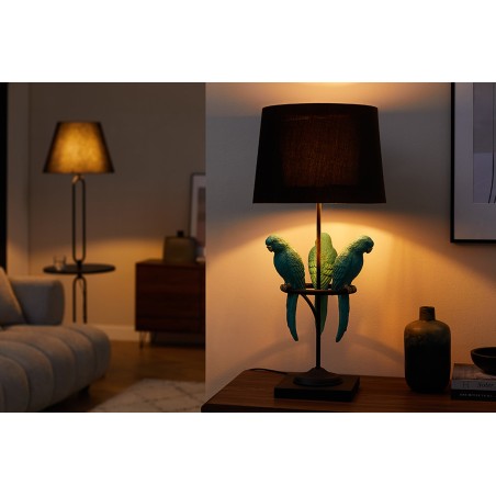Lampe de table WILDLIFE 75cm perroquets - Polyrésine & marbre
