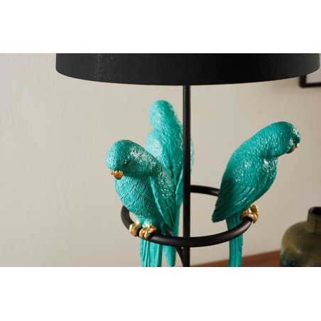 Lampe de table WILDLIFE 75cm perroquets - Polyrésine & marbre