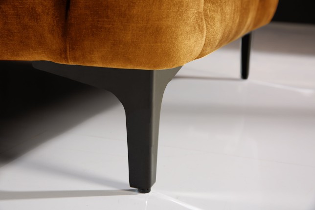 Tabouret Chesterfield Velours Jaune Moutarde - Modern Barock