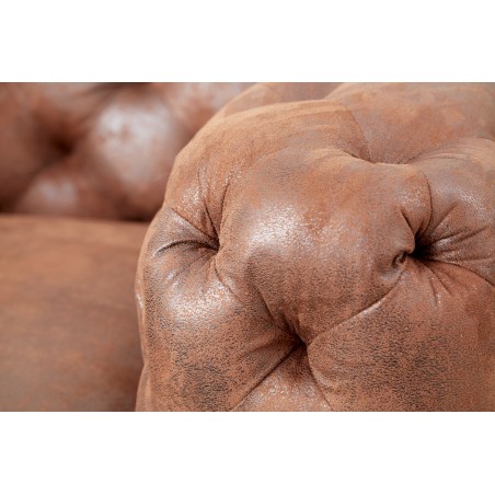 Fauteuil Chesterfield Modern Barock microfibre brun