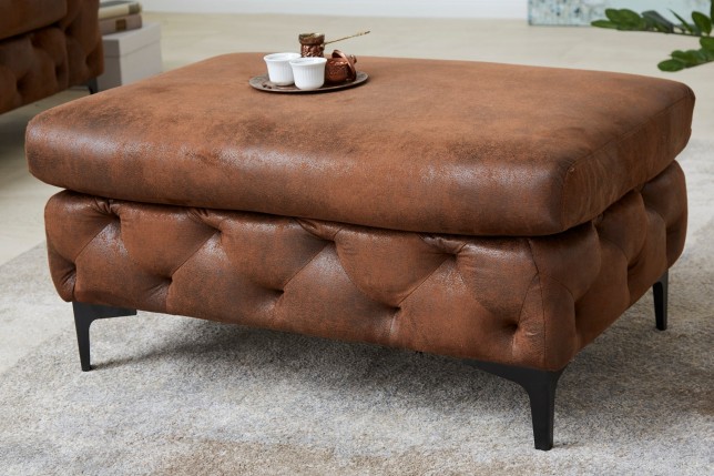 Tabouret MODERN BAROCK 90cm brun antique Chesterfield