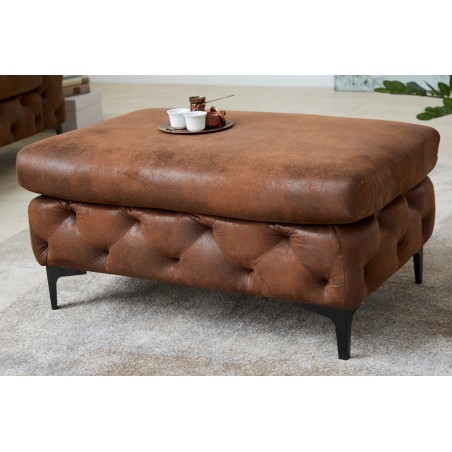 Tabouret MODERN BAROCK 90cm brun antique Chesterfield