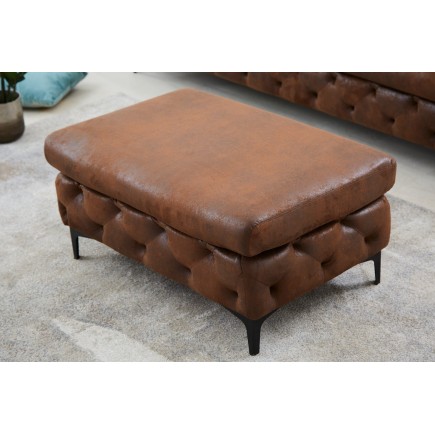 Tabouret MODERN BAROCK 90cm brun antique Chesterfield 2