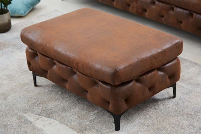 Tabouret MODERN BAROCK 90cm brun antique Chesterfield