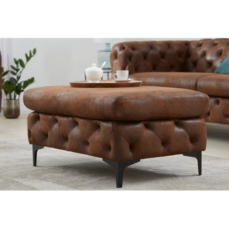 Tabouret MODERN BAROCK 90cm brun antique Chesterfield
