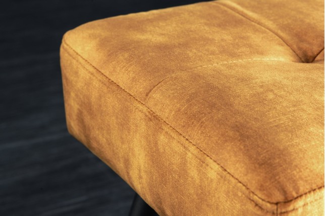 Banc BOUTIQUE 100cm velours jaune moutarde