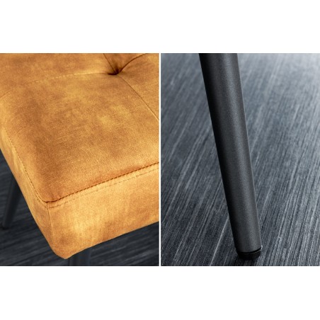 Banc BOUTIQUE 100cm velours jaune moutarde