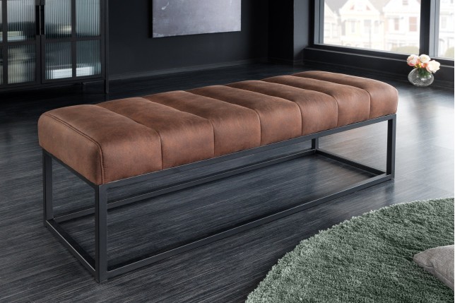 Banc PETIT BEAUTÉ 110cm microfibre brun antique