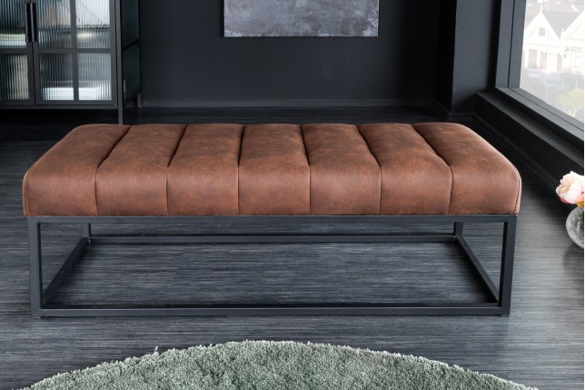 Banc PETIT BEAUTÉ 110cm microfibre brun antique