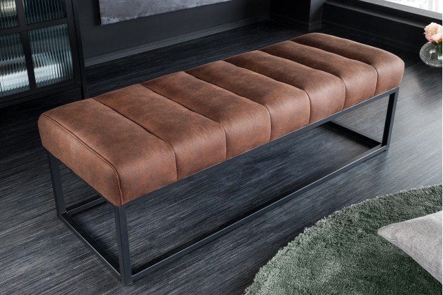 Banc PETIT BEAUTÉ 110cm microfibre brun antique