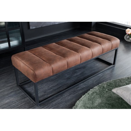Banc PETIT BEAUTÉ 110cm microfibre brun antique