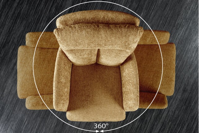 Fauteuil pivotant BIG GEORGE 360° tissu moutarde