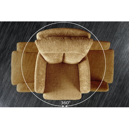 Fauteuil pivotant BIG GEORGE 360° tissu moutarde