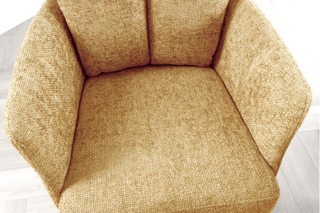 Fauteuil pivotant BIG GEORGE 360° tissu moutarde