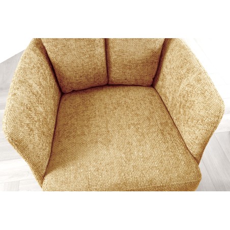 Fauteuil pivotant BIG GEORGE 360° tissu moutarde