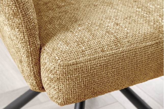 Fauteuil pivotant BIG GEORGE 360° tissu moutarde