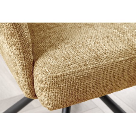 Fauteuil pivotant BIG GEORGE 360° tissu moutarde