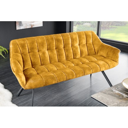 Banc PAPILLON 165cm velours jaune moutarde 2