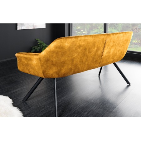 Banc PAPILLON 165cm velours jaune moutarde