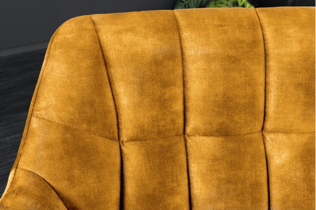 Banc PAPILLON 165cm velours jaune moutarde