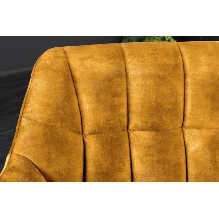 Banc PAPILLON 165cm velours jaune moutarde