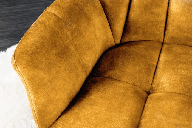 Banc PAPILLON 165cm velours jaune moutarde