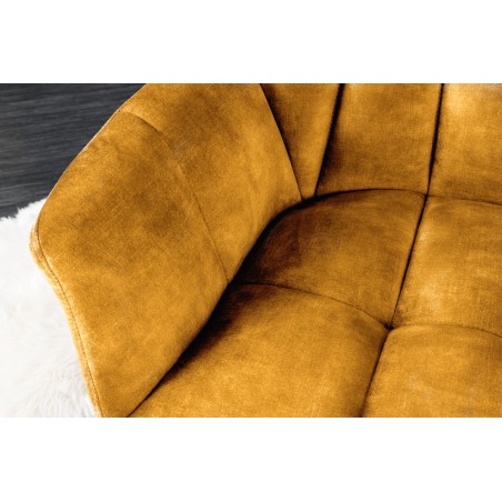 Banc PAPILLON 165cm velours jaune moutarde