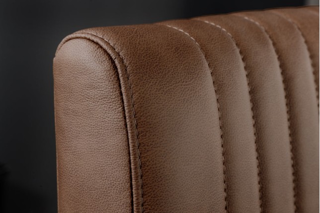 Chaise cantilever BIG ASTON cuir vintage brun & métal noir