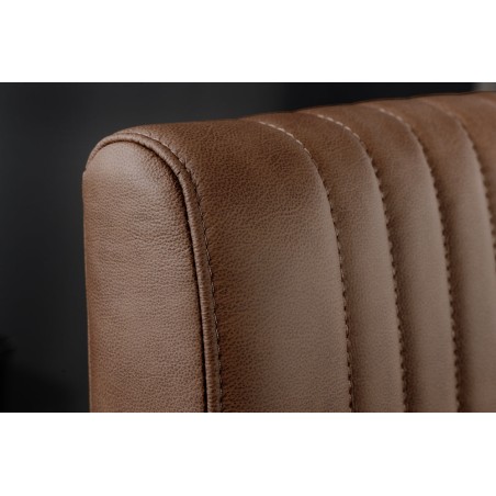 Chaise cantilever BIG ASTON cuir vintage brun & métal noir