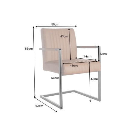 Chaise cantilever BIG ASTON cuir vintage brun & métal noir