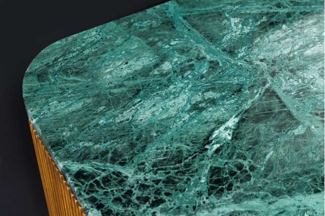 Meuble TV VENEZIANO 160cm manguier et marbre vert