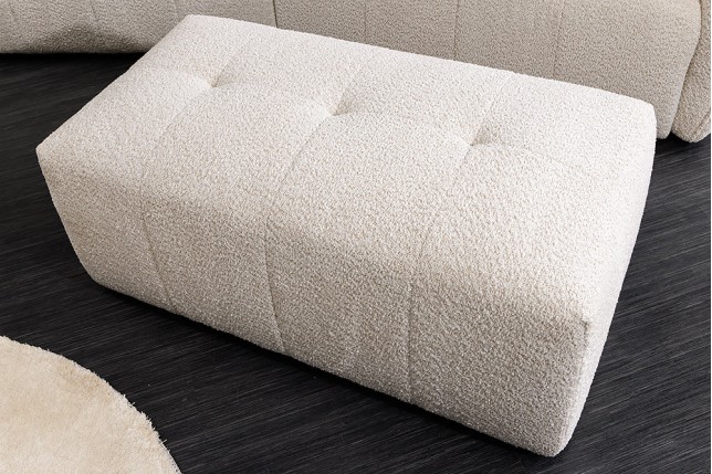 Tabouret Banc ROYAL 120cm Bouclé Champagne Beige