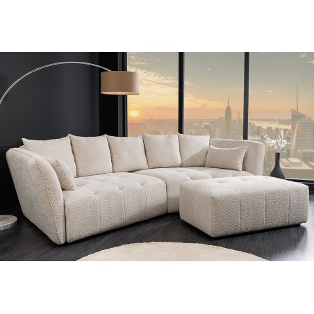 Tabouret Banc ROYAL 120cm Bouclé Champagne Beige