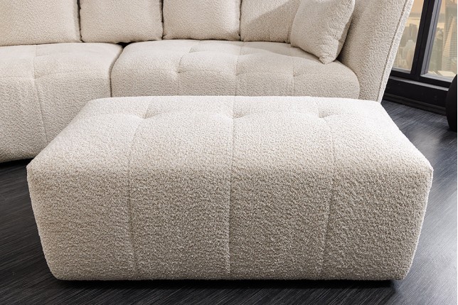 Tabouret Banc ROYAL 120cm Bouclé Champagne Beige