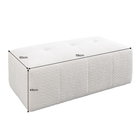 Tabouret Banc ROYAL 120cm Bouclé Champagne Beige