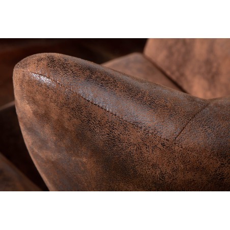 Fauteuil Wing DON microfibre marron antique, capuchons dorés