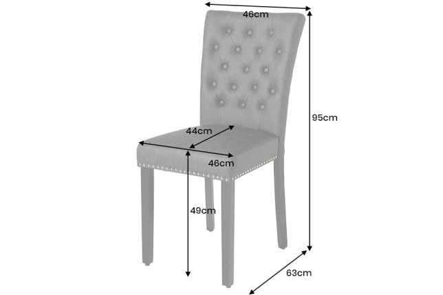 Chaise CASTLE Chesterfield similicuir cognac brun - Lot de 2