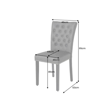 Chaise CASTLE Chesterfield similicuir cognac brun - Lot de 2