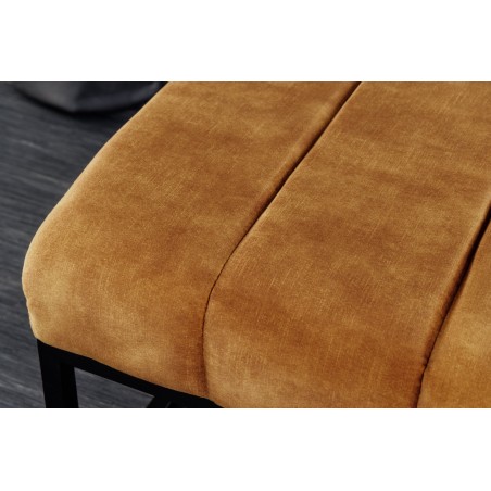 Banc PETIT BEAUTÉ 110cm velours jaune moutarde
