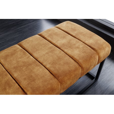 Banc PETIT BEAUTÉ 110cm velours jaune moutarde