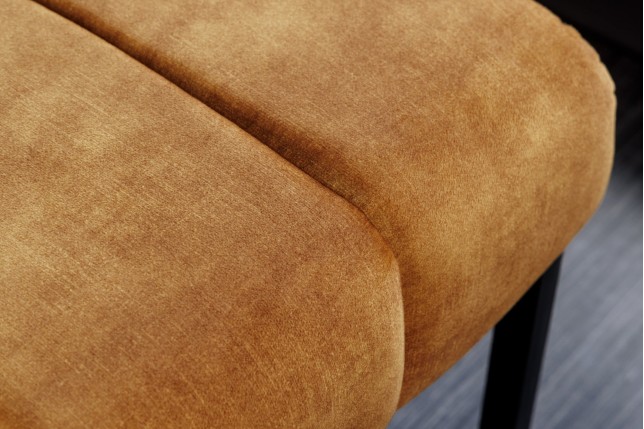 Banc PETIT BEAUTÉ 110cm velours jaune moutarde
