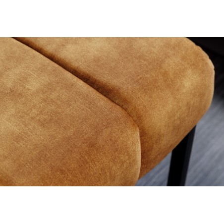 Banc PETIT BEAUTÉ 110cm velours jaune moutarde